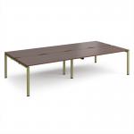 Adapt double back to back desks 3200mm x 1600mm - green frame, walnut top E3216-GN-W