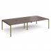 Adapt double back to back desks 3200mm x 1600mm - green frame, walnut top E3216-GN-W