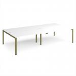 Adapt double back to back desks 3200mm x 1600mm - green frame, white top E3216-GN-WH