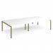 Adapt double back to back desks 3200mm x 1600mm - green frame, white top E3216-GN-WH