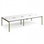 Adapt double back to back desks 3200mm x 1600mm - green frame, white top, black edge E3216-GN-WK