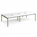 Adapt double back to back desks 3200mm x 1600mm - green frame, white top, black edge E3216-GN-WK