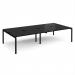 Adapt double back to back desks 3200mm x 1600mm - black frame, black top E3216-K-BK