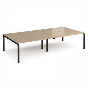 Adapt double back to back desks 3200mm x 1600mm - black frame, kendal