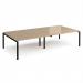 Adapt double back to back desks 3200mm x 1600mm - black frame, kendal oak top E3216-K-KO