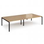 Adapt double back to back desks 3200mm x 1600mm - black frame, oak top E3216-K-O