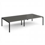Adapt double back to back desks 3200mm x 1600mm - black frame, storm grey top E3216-K-OG