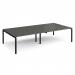 Adapt double back to back desks 3200mm x 1600mm - black frame, storm grey top E3216-K-OG
