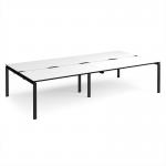 Adapt double back to back desks 3200mm x 1600mm - black frame, white top, black edge E3216-K-WK