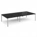 Adapt double back to back desks 3200mm x 1600mm - silver frame, black top E3216-S-BK