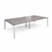 Adapt double back to back desks 3200mm x 1600mm - silver frame, grey oak top E3216-S-GO