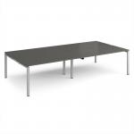 Adapt double back to back desks 3200mm x 1600mm - silver frame, storm grey top E3216-S-OG