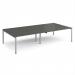 Adapt double back to back desks 3200mm x 1600mm - silver frame, storm grey top E3216-S-OG