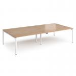 Adapt double back to back desks 3200mm x 1600mm - white frame, beech top E3216-WH-B