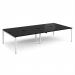 Adapt double back to back desks 3200mm x 1600mm - white frame, black top E3216-WH-BK
