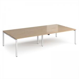 Adapt double back to back desks 3200mm x 1600mm - white frame, kendal