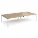 Adapt double back to back desks 3200mm x 1600mm - white frame, kendal oak top E3216-WH-KO