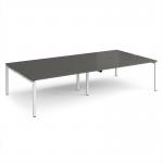 Adapt double back to back desks 3200mm x 1600mm - white frame, storm grey top E3216-WH-OG