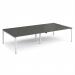 Adapt double back to back desks 3200mm x 1600mm - white frame, storm grey top E3216-WH-OG