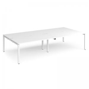 Image of Adapt double back to back desks 3200mm x 1600mm - white frame, white