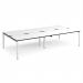 Adapt double back to back desks 3200mm x 1600mm - white frame, white top, black edge E3216-WH-WK