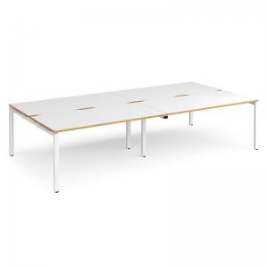 Adapt double back to back desks 3200mm x 1600mm - white frame, white