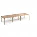 Adapt triple back to back desks 3600mm x 1200mm - green frame, beech top E3612-GN-B