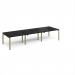 Adapt triple back to back desks 3600mm x 1200mm - green frame, black top E3612-GN-BK