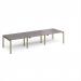 Adapt triple back to back desks 3600mm x 1200mm - green frame, grey oak top E3612-GN-GO