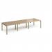 Adapt triple back to back desks 3600mm x 1200mm - green frame, kendal oak top E3612-GN-KO