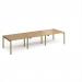 Adapt triple back to back desks 3600mm x 1200mm - green frame, oak top E3612-GN-O