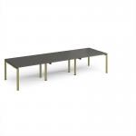 Adapt triple back to back desks 3600mm x 1200mm - green frame, storm grey top E3612-GN-OG