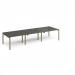 Adapt triple back to back desks 3600mm x 1200mm - green frame, storm grey top E3612-GN-OG