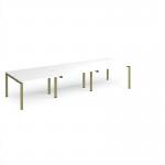 Adapt triple back to back desks 3600mm x 1200mm - green frame, white top E3612-GN-WH