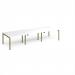 Adapt triple back to back desks 3600mm x 1200mm - green frame, white top E3612-GN-WH