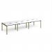 Adapt triple back to back desks 3600mm x 1200mm - green frame, white top, black edge E3612-GN-WK