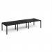 Adapt triple back to back desks 3600mm x 1200mm - black frame, black top E3612-K-BK