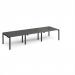 Adapt triple back to back desks 3600mm x 1200mm - black frame, storm grey top E3612-K-OG