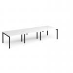 Adapt triple back to back desks 3600mm x 1200mm - black frame, white top E3612-K-WH