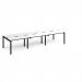 Adapt triple back to back desks 3600mm x 1200mm - black frame, white top, black edge E3612-K-WK