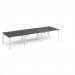 Adapt triple back to back desks 3600mm x 1200mm - white frame, storm grey top E3612-WH-OG