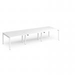 Adapt triple back to back desks 3600mm x 1200mm - white frame, white top E3612-WH-WH