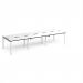 Adapt triple back to back desks 3600mm x 1200mm - white frame, white top, black edge E3612-WH-WK