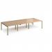 Adapt triple back to back desks 3600mm x 1600mm - green frame, beech top E3616-GN-B