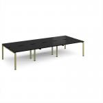 Adapt triple back to back desks 3600mm x 1600mm - green frame, black top E3616-GN-BK