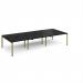 Adapt triple back to back desks 3600mm x 1600mm - green frame, black top E3616-GN-BK