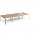 Adapt triple back to back desks 3600mm x 1600mm - green frame, kendal oak top E3616-GN-KO