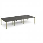 Adapt triple back to back desks 3600mm x 1600mm - green frame, storm grey top E3616-GN-OG