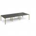 Adapt triple back to back desks 3600mm x 1600mm - green frame, storm grey top E3616-GN-OG