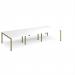 Adapt triple back to back desks 3600mm x 1600mm - green frame, white top E3616-GN-WH
